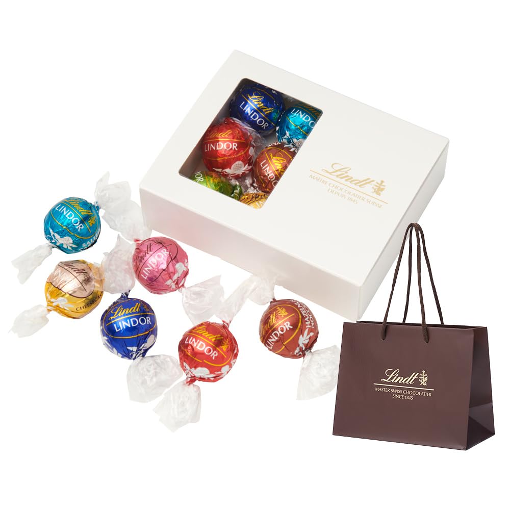 Lindt Lindor Mini Tasting Set Pick & Mix 10 Pieces with Tote and Shopping Bags Mother's Day Gift S