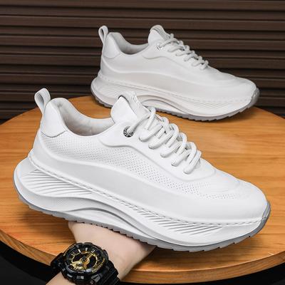 Scarpe da Uomo, Scarpe Sportive Casual in Pelle, Versione Coreana dell'Altezza delle Scarpe di Tendenza da Vecchio Papà
