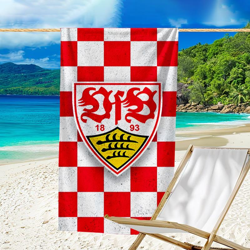 Vfb Fc Crest Printed Beach Towel, Super Soft Microfiber, Perfect Gift Birthday, for Pool, Beach, Travel, for family and friends