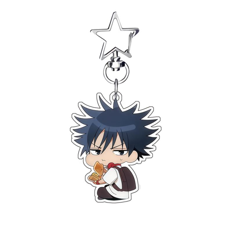 Anime Acrylic Keychain for Jjk Gojo Satoru Inumaki Toge Panda Itadori Yuji Self-Made Acrylic Key Buckle Q Version Bag Pendant