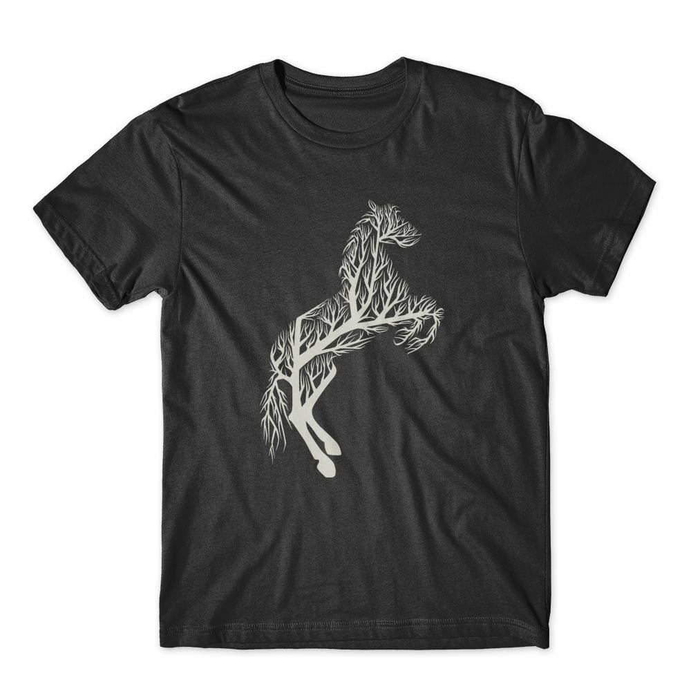 

Tree Horse Printed T-Shirt 100% Cotton Premium Tee NEW XL