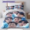 Kpop Boygroup 3-teiliges Bettbezug-Set, Bettwäsche-Set mit Idol-Porträt-Druck, Schlafzimmer Heimtextilien Dekor Ohne Kissenkern Decke Für Popmusik-Fans
