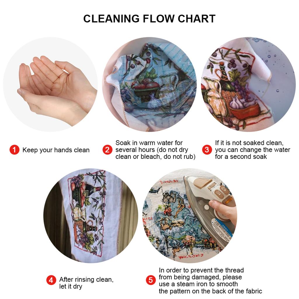14CT 2 Strands DIY Stitch Kits Reading Companion 6PCS Single-Sided Handmade Thread Embroidery Craft 7.87 X 11.81in