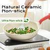 DONNOR Ceramic Nonstick Frying Pan Skillet with Lid 3.6QT Induction Pan Nonstick Pots and Pans with Silicone Handle