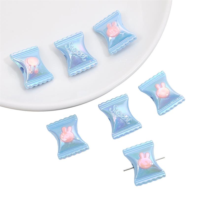 

Бусины для браслетов ручной работы, акриловые, разноцветные, двухцветные, в виде кроликов, конфет, бусины ручной работы, самодельные бусины для рук, ожерелья, ювелирные аксессуары 17x21mm 8 pcs синий