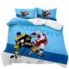Ice Hockey Duvet Cover Set Ball Game Polyester Qulit Cover For Kids Boys Teens European Sports Hobby Activity Competitive Games