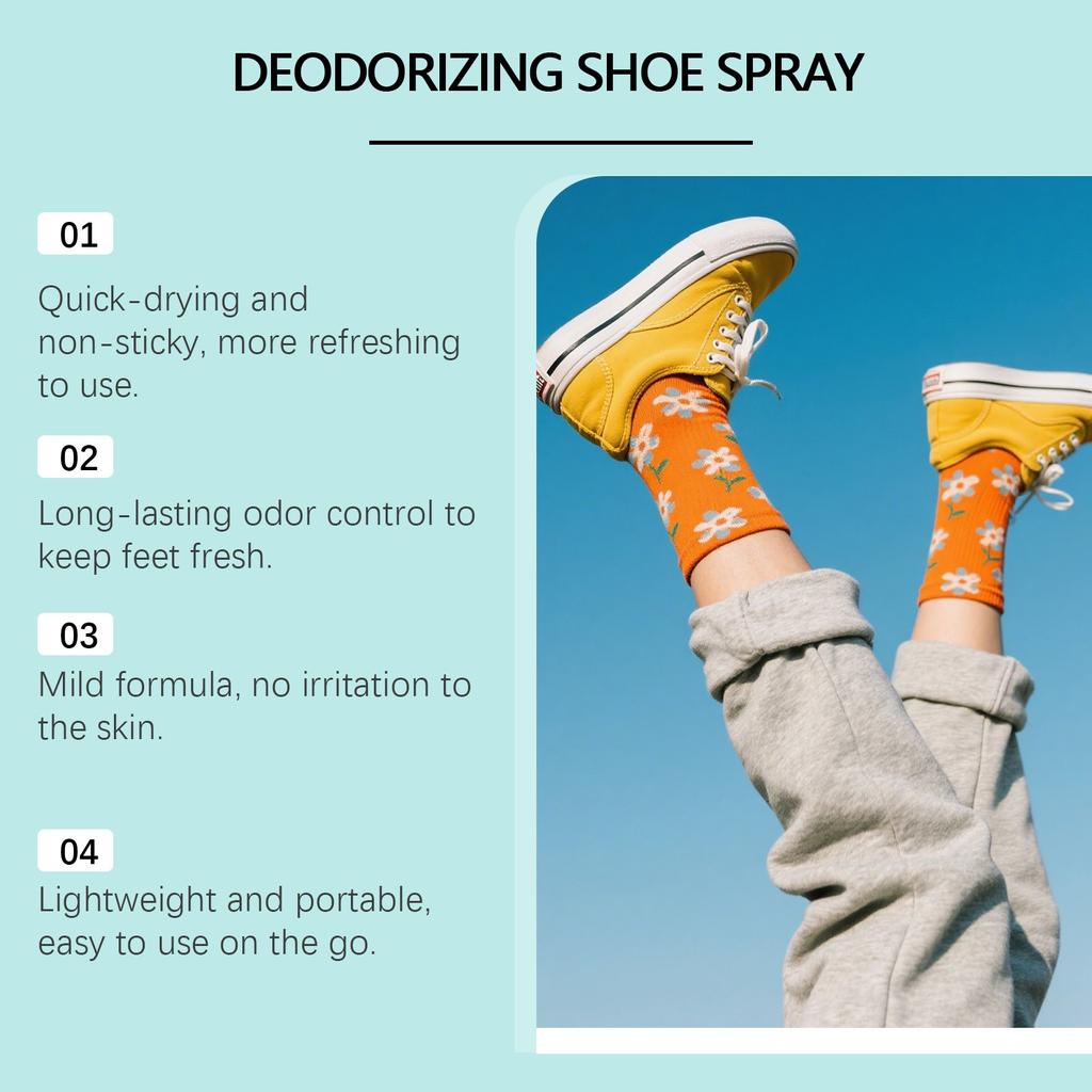 Schuhe und Socken Deodorant Schuhschrank Deodorant Fußgeruch Schuhe Deodorant, 100ml,