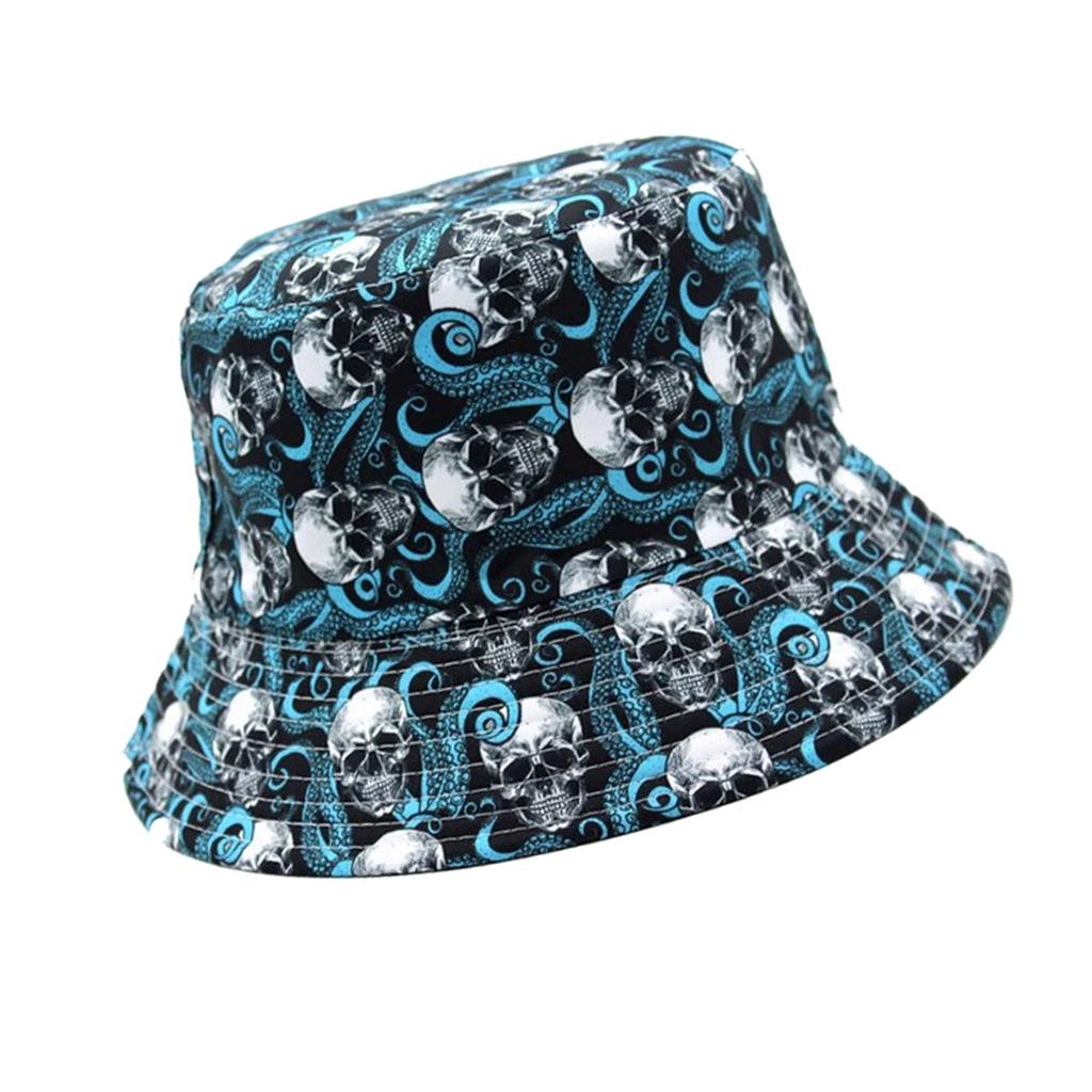 New printed bucket hat graffiti hat men and women outdoor sun hat summer double-sided basin hat tide