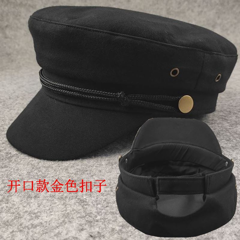 European and American Style Captain Hat Big Head Circumference Flat Top Hat Casual Fashion Men's Hat Small Head Circumference Women's Hat