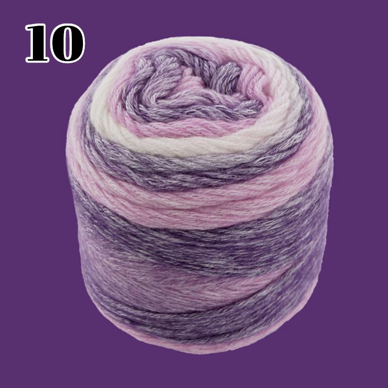 100g 240M 1 Roll Rainbow Woollen Yarn New Soft Hand Woven Yarn Hat Scarf Sweater Gradient Color Dyeing Crocheting Blend Yarn
