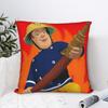 Fireman Sam Pillowcase Polyester Cushion Cover Gift Firefighters Cartoon Throw Pillow Case Cover Car Square 40*40cm