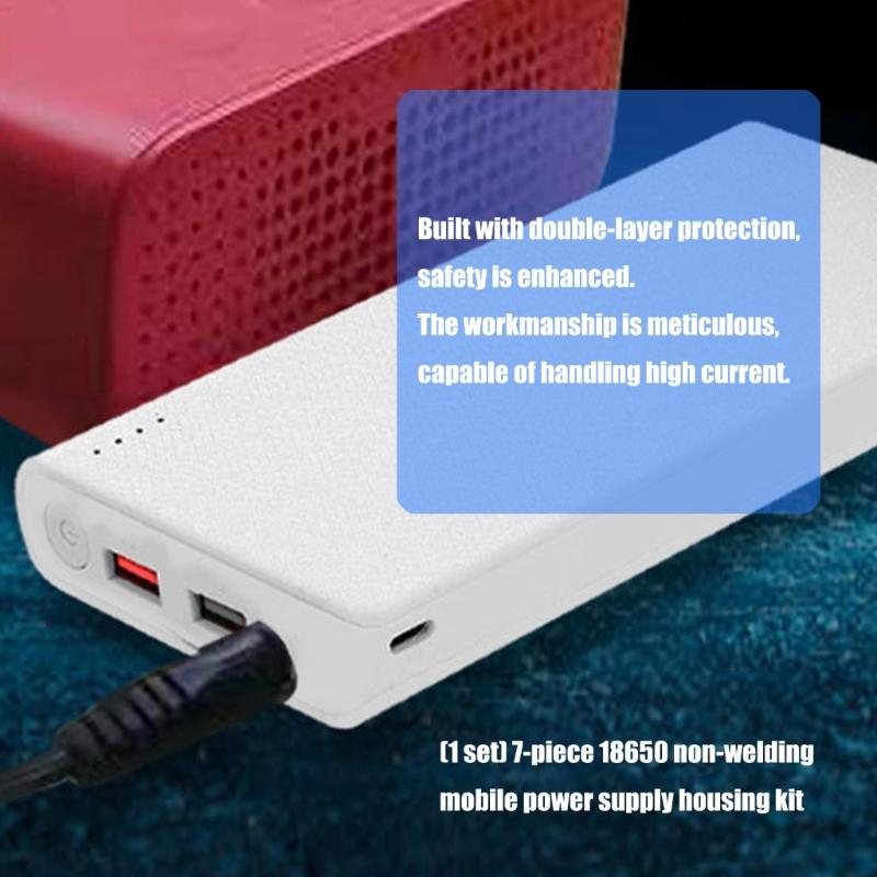 Removable Battery Case Battery Holder Rechargeable Batteries Storage Box Detachable Mobile Power Module ABS Texture