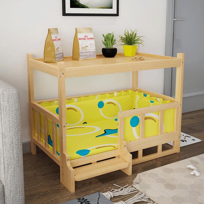 All-Season Wooden Pet Bed: Removable, Washable Dog/Cat House for Large Breeds