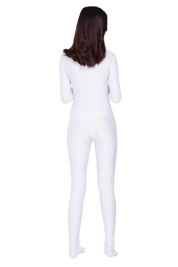 Smooth Knit Catsuit Covering Fingers and Toes Size [KN17-5H] (Women's L, White)