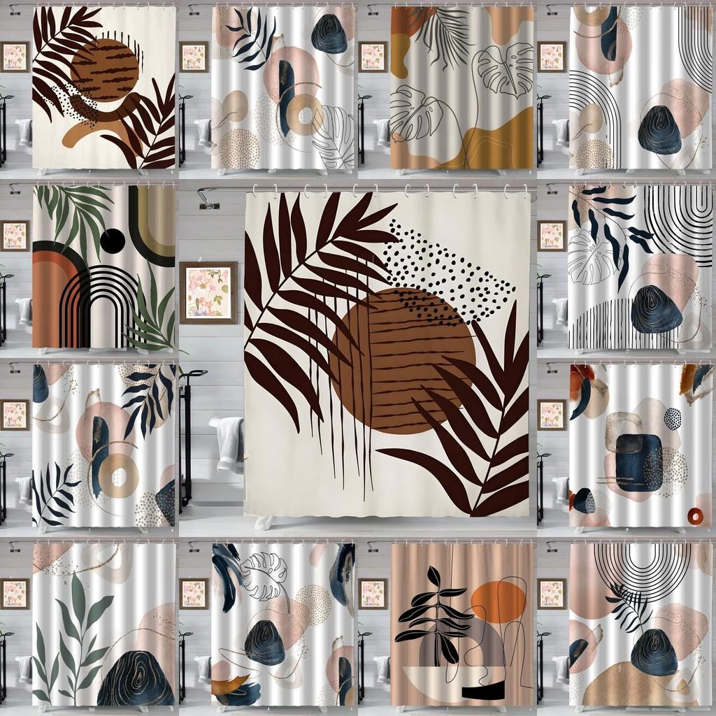 Boho Style Watercolor Polyester Shower Curtain Waterproof Fabric For Bathroom Decor And Privacy Divider