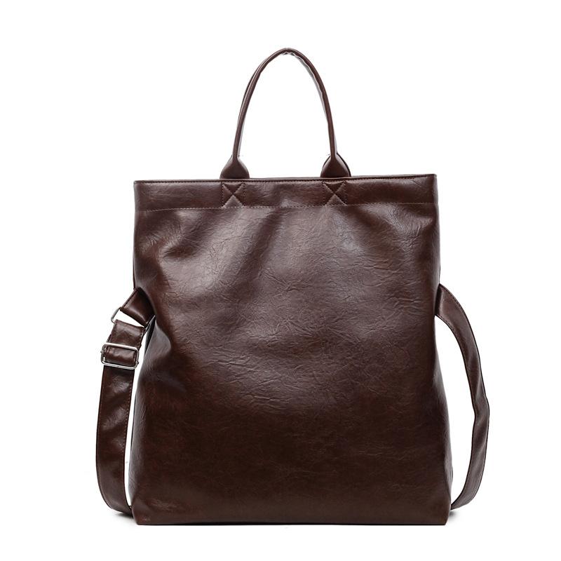 Autumn and Winter Retro Large-capacity Textured Bag Women's New Fashion Commuter Tote Bag Textured Solid Color Shoulder Bag