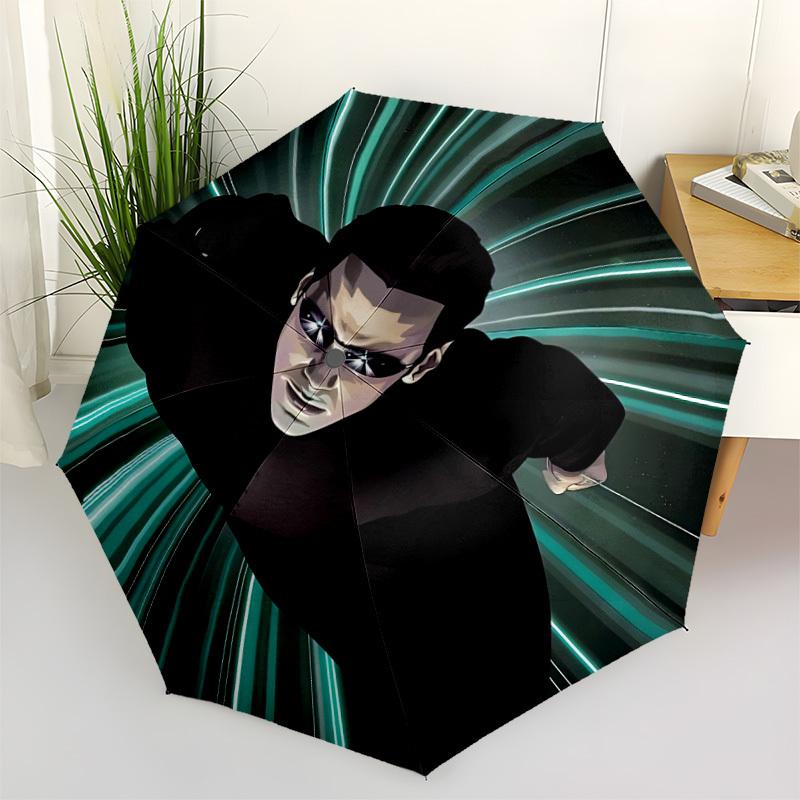 

1pc Neo, Matrix Automatic Folding Umbrella - Sturdy 8-Rib Polyester Canopy,Sun-Defying Travel Companion yy251023117