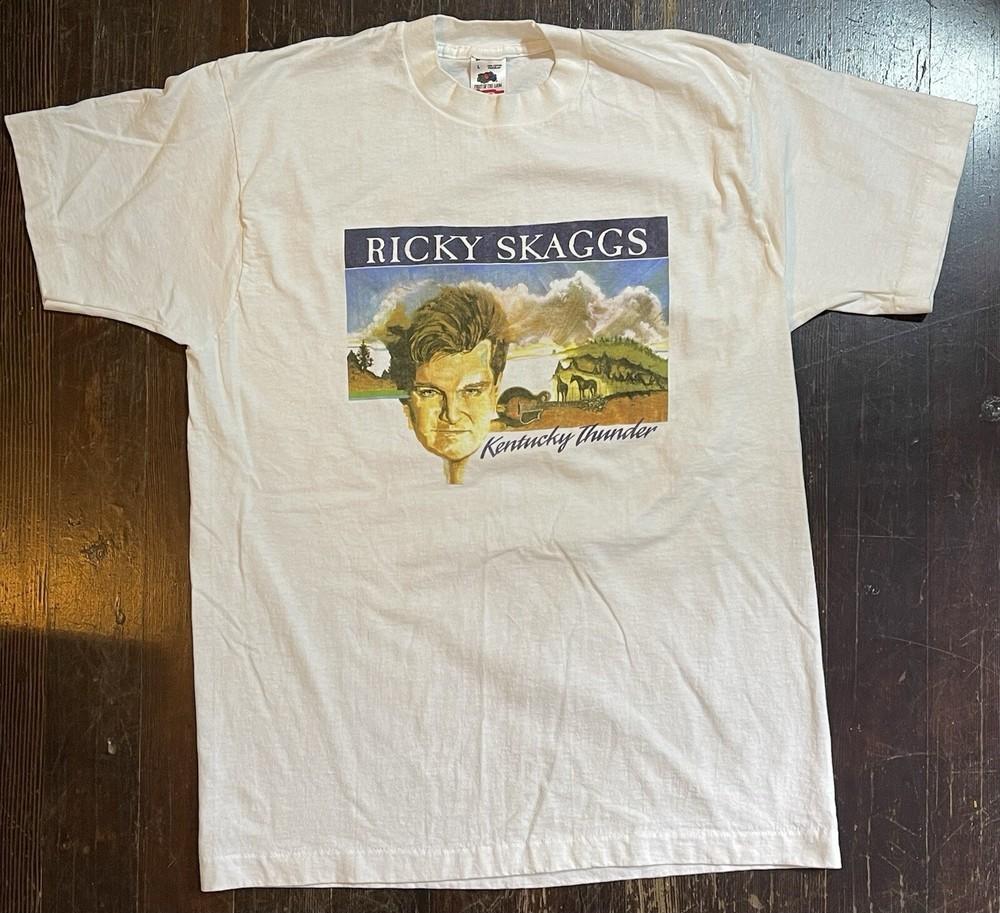 

Ricky Skaggs Kentucky Thunder Country White Shirt Unisex Concert S-5XL LO325 Unisex T-Shirt L