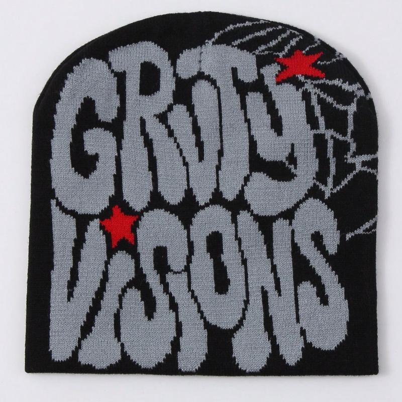 Autumn Winter Knitted Letter Beanie Hat, Warm Y2K Style Unisex Chenille Cap, Casual Streetwear Cuffed Knitted Hat