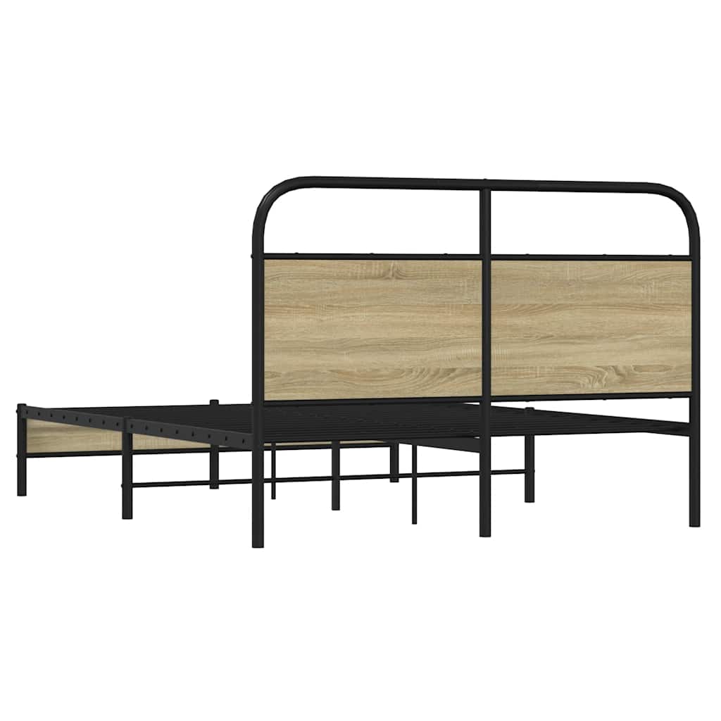 Bed Frame without Mattress 120 x 200 cm Sonoma Oak Wood Based Material