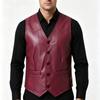 Chaleco de Cuero PU para Hombre Ajustado Casual sin Mangas
