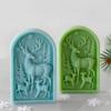 Christmas Reindeer Embossed Silicone Mold Silicone Candle Mould For Handmade Candle Soap Chocolate Holiday Decoration