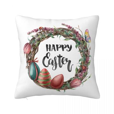 Pillow Cover Happy Easter Graphic Cushion Cover Egg Morden Pillow Case For Sofa Home Decorative Pillowcases