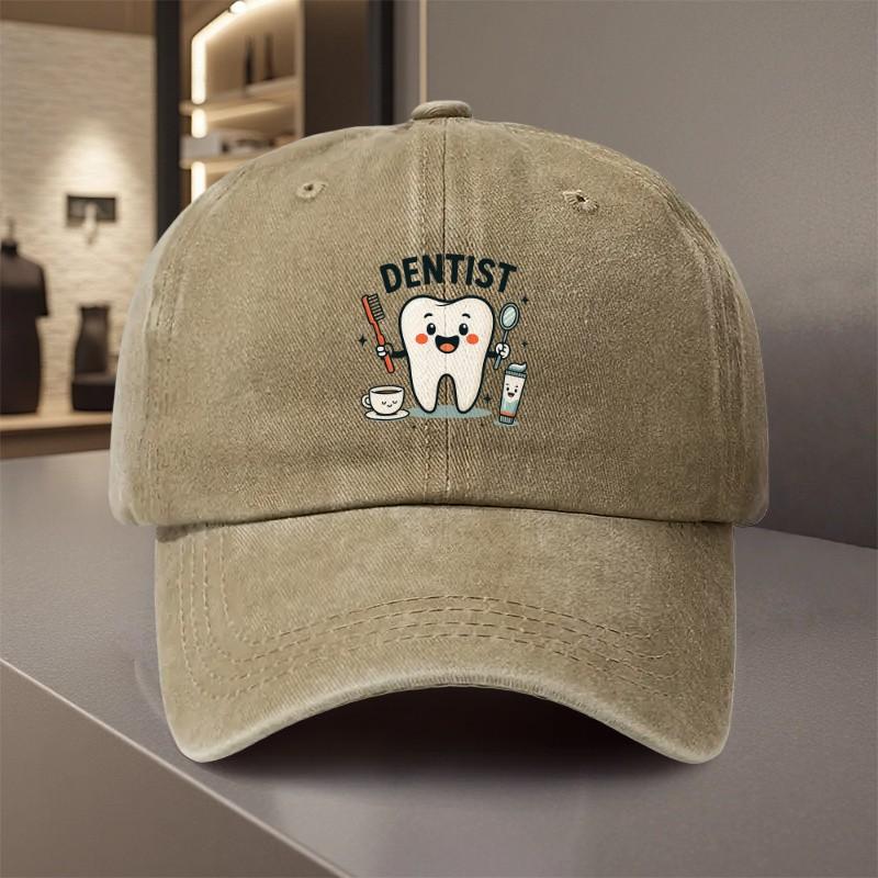 Dentist Cartoon Tooth Casual Baseball Cap Cotton Adjustable Outdoor Sports Hat Unisex
