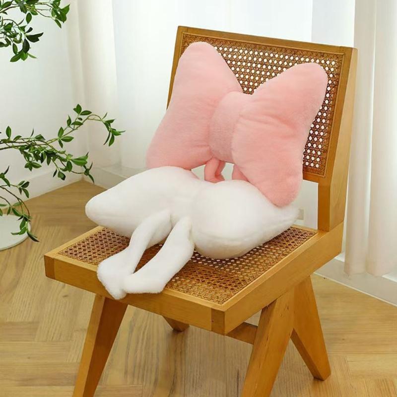 Stylish Bowknot Design Cushion Plush Fabric Back Support Throw Pillow For Home Office Use Sofa Couch Bedroom Decors