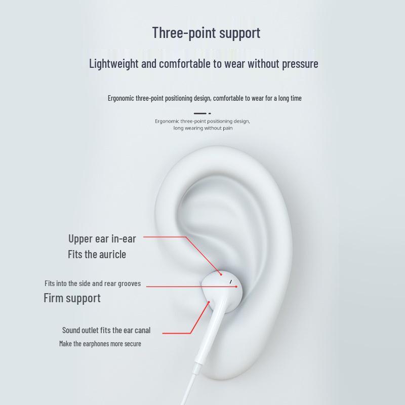 3.5mm Wired In-Ear Earphones with Microphone & Type-C Control for Apple, Huawei, Android, Xiaomi