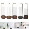 Incense Burner Holder Wooden Base Unique Design Ornament Glass Censer Clear
