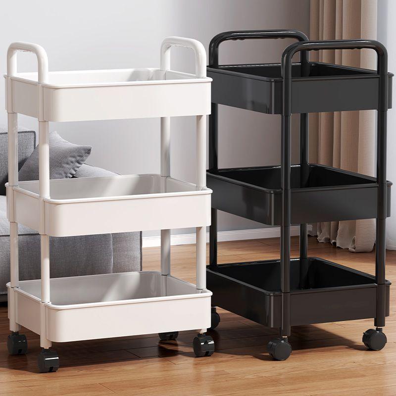 3/4 Tier Multi-Functional Household Trolley With Handle And Wheels To Move Bathroom Shelves Household Snacks Storage Rack