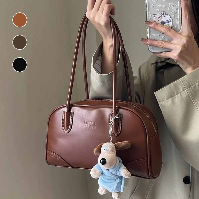 Premium Portable Bowling Textured Bag New Women's Bag Versatile Shoulder Underarm Bag Handbag
