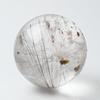 Eigado Red Rutilated Quartz Gold Needle Good Power Amulet for Financial and Career Luck Sphere, 36mm, 66g, Quartz, Fortune, Stone,
