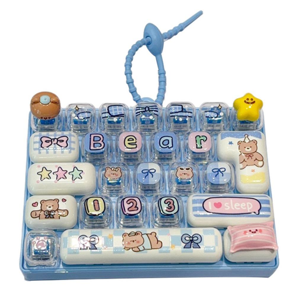 Clear Key Sounds 26 Keys Keyboard Keychain Candy Color Keycap Keychain Backpack Decor