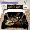 Modern Rock Guitar Pattern Bedding uilt Set uilt Cover Pillowcase Home Decoration Birthday Gift (1 * duvet cover + 2 * pillowcase without core)