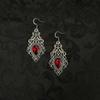 Gothic Victoria Sliver Celtic Filigree Scroll Imitation Gemstone Pendant Dangle Earrings for Women Bride Wedding Jewelry