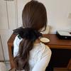 Sweet Double Layered Lace Flower Hair Scrunchies For Women Long Ribbon Bow Tie Girls Big Ruffles Bands Accessorie