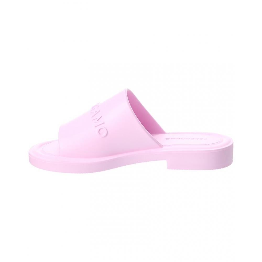 Salvatore Ferragamo Ferragamo Giuneva 3d Logo Rubber Sandal Pink
