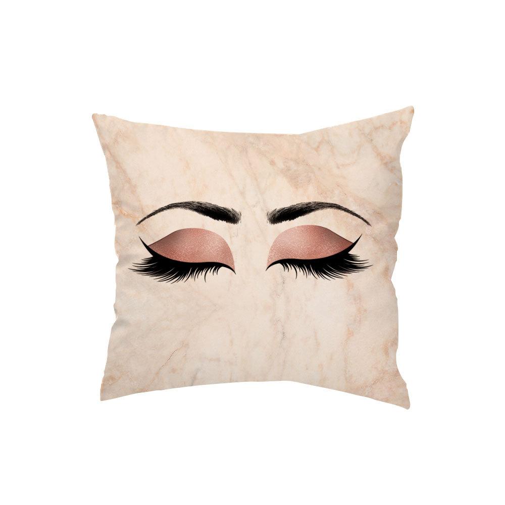 Marble Bright Diamond Eyes Eyelash Pillow Case Sofa Cushion Manicure Decoration Pillow
