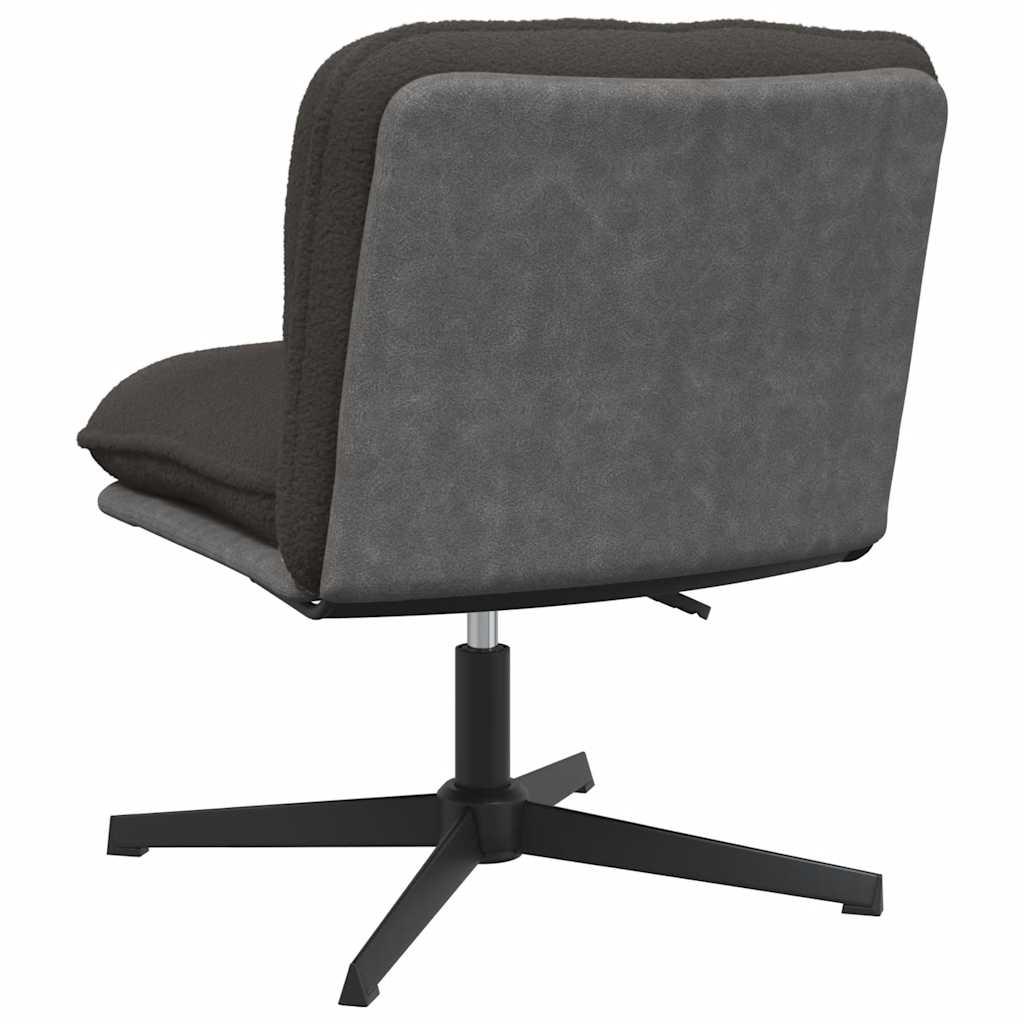 Office Swivel Chair Dark Gray Curly Wool Like Fabric