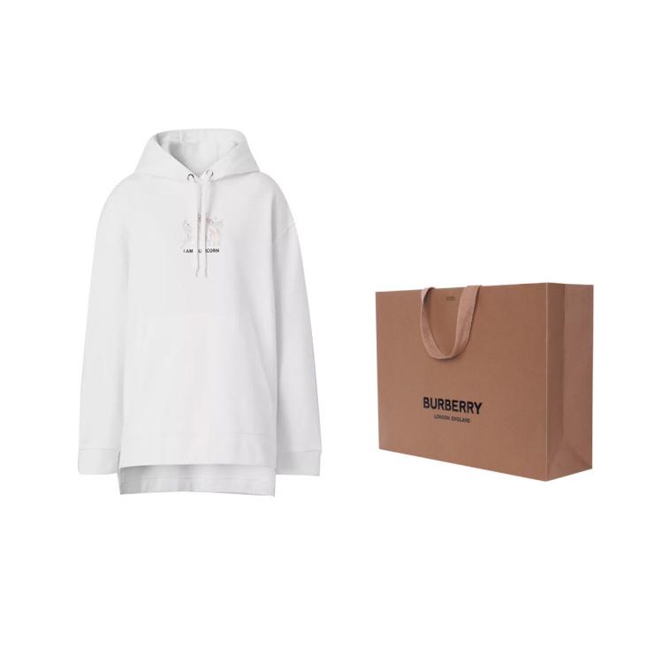 Burberry Step-hem Embroidered Hoodie 80432261
