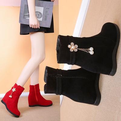 2025 Herbst und Winter neue Damen Samt Martin Stiefel innen erhöht seitlicher Reißverschluss Strass kurze Stiefel Damen- und Damenstiefel Einzelstiefel co