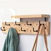 Contemporary Wooden Wall-Mounted Key Key Hook Hangers with 8 Hooks Coat Rack Entryway Organizer for Coats Hats Bags Rack