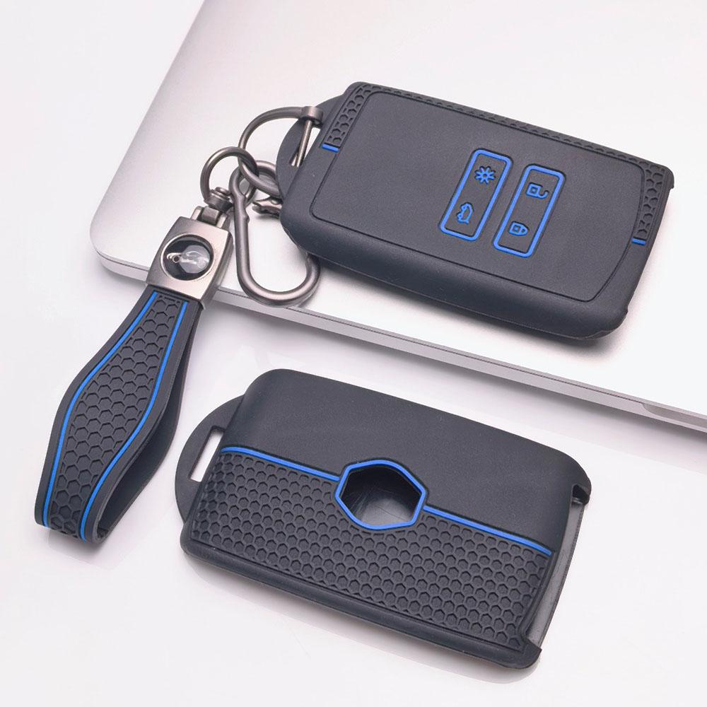 Key Fob Cover for Renault Koleos Kadjar Megane Talisman Espace Captur Clio Scenic with Keychain Anti-Scratch Guard Shockproof Protection