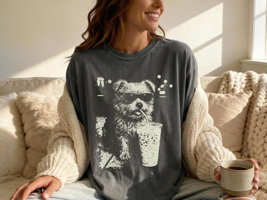 Norfolk Terrier Iced Coffee Shirt, Funny Norfolk Dog Lover Tee, Cool Dog Mom Gift