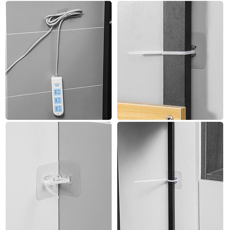 10-50pcs Nylon Self-Adhesive Cable Ties Mount Wire Fasten Organizer Fixers Easy Cable Management System Reusable Durable
