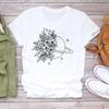 Tee Top Fashion T Shirt Clothing 90s Sweet Style Watercolor Lovely Style Casual Short Sleeve Women Print Lady Female Graphic T-shirt