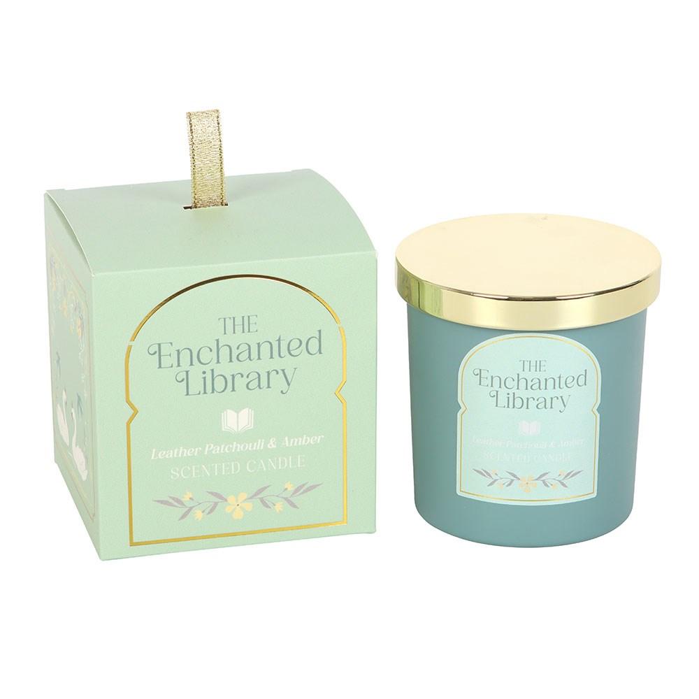 Something Different The Enchanted Library Leather, Patchouli & Amber Candle