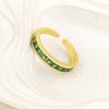 Nidin Hot Sale Inlaid Zircon Open Rings Adjustable 2 Colors For Women Girl Anniversary Party Finger Jewelry Accessories Gifts